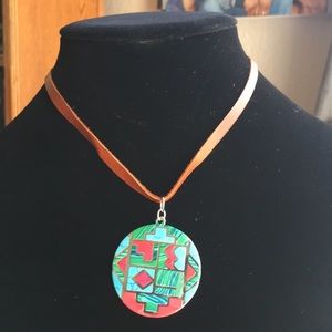 Bold Pendant on Leather cord
